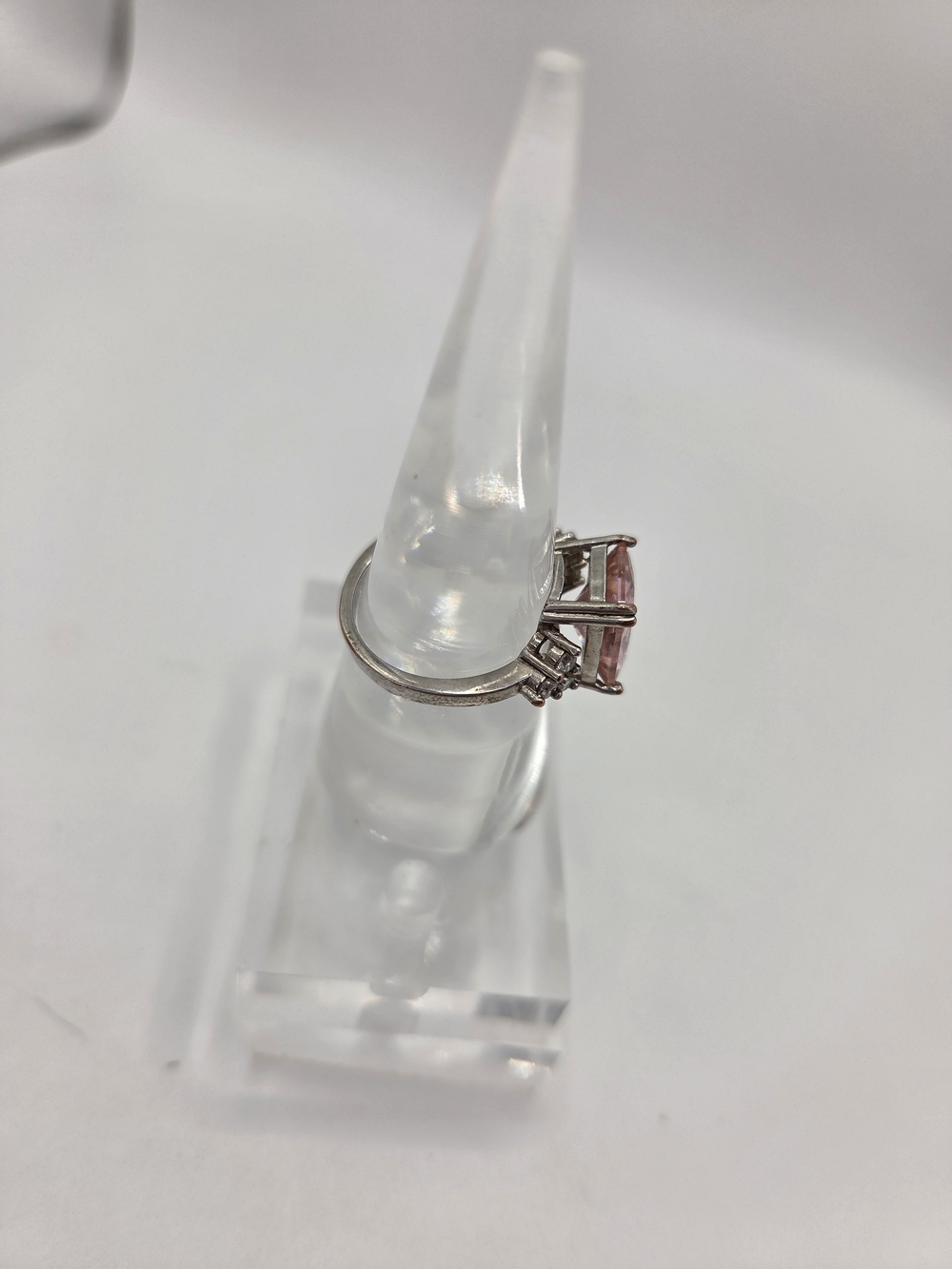 Anabela Chan Emerald Cut Pink Cubic Zirconia Cocktail Ring Size 6 - Picture 5 of 8